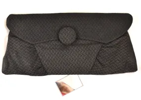 1930s Large Black Fabric Clutch