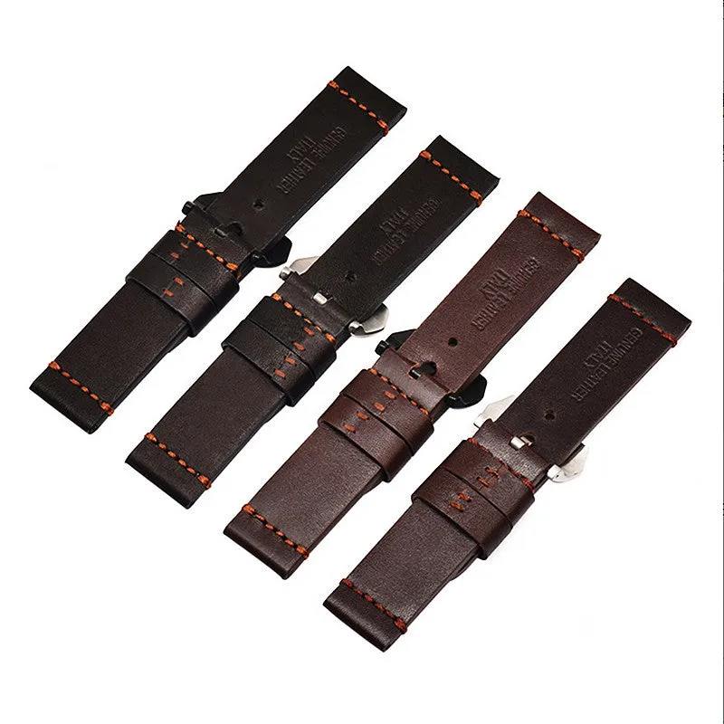 1Pcs Watch Bands Genuine Cow Leather Watch Straps Crazy Horse Leather 22Mm 24Mm 26Mm Black Coffee Co