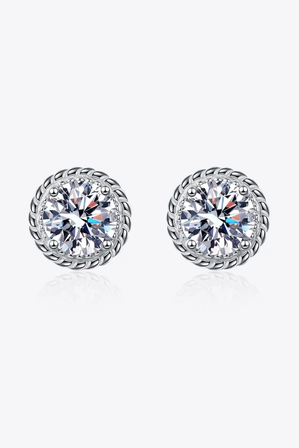 2 Ct Moissanite 925 Sterling Silver Stud Earrings