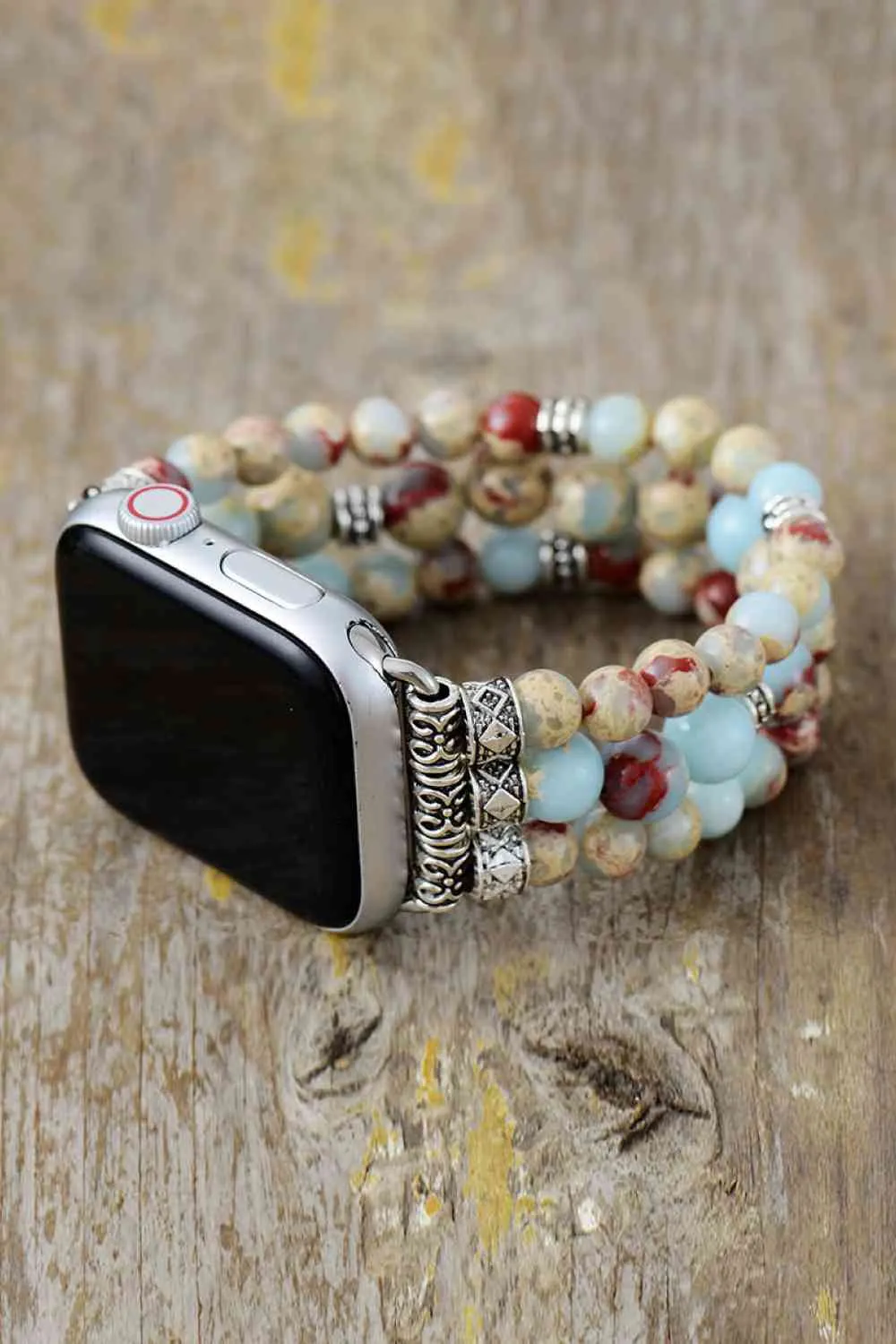 4 Imperial Jasper Beaded Watchband Bracelet