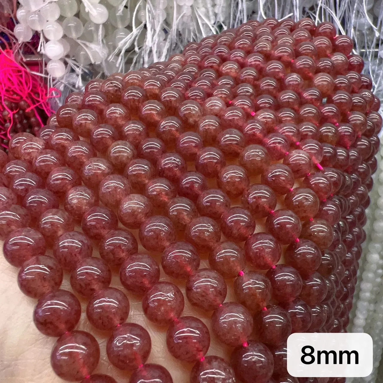 6mm 8mm 10mm Natural Strawberry Quartz Round Bead Strands for DIY Jewelry Project