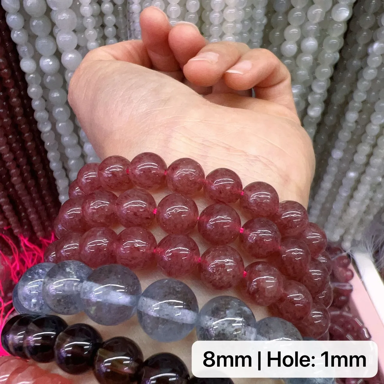 6mm 8mm 10mm Natural Strawberry Quartz Round Bead Strands for DIY Jewelry Project