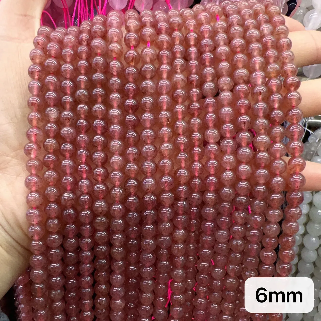 6mm 8mm 10mm Natural Strawberry Quartz Round Bead Strands for DIY Jewelry Project