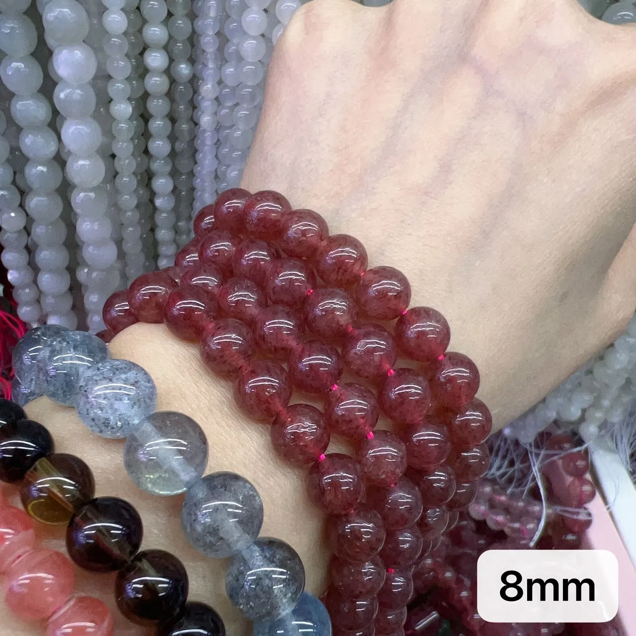 6mm 8mm 10mm Natural Strawberry Quartz Round Bead Strands for DIY Jewelry Project