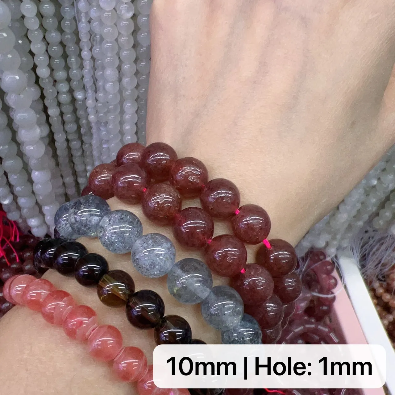 6mm 8mm 10mm Natural Strawberry Quartz Round Bead Strands for DIY Jewelry Project