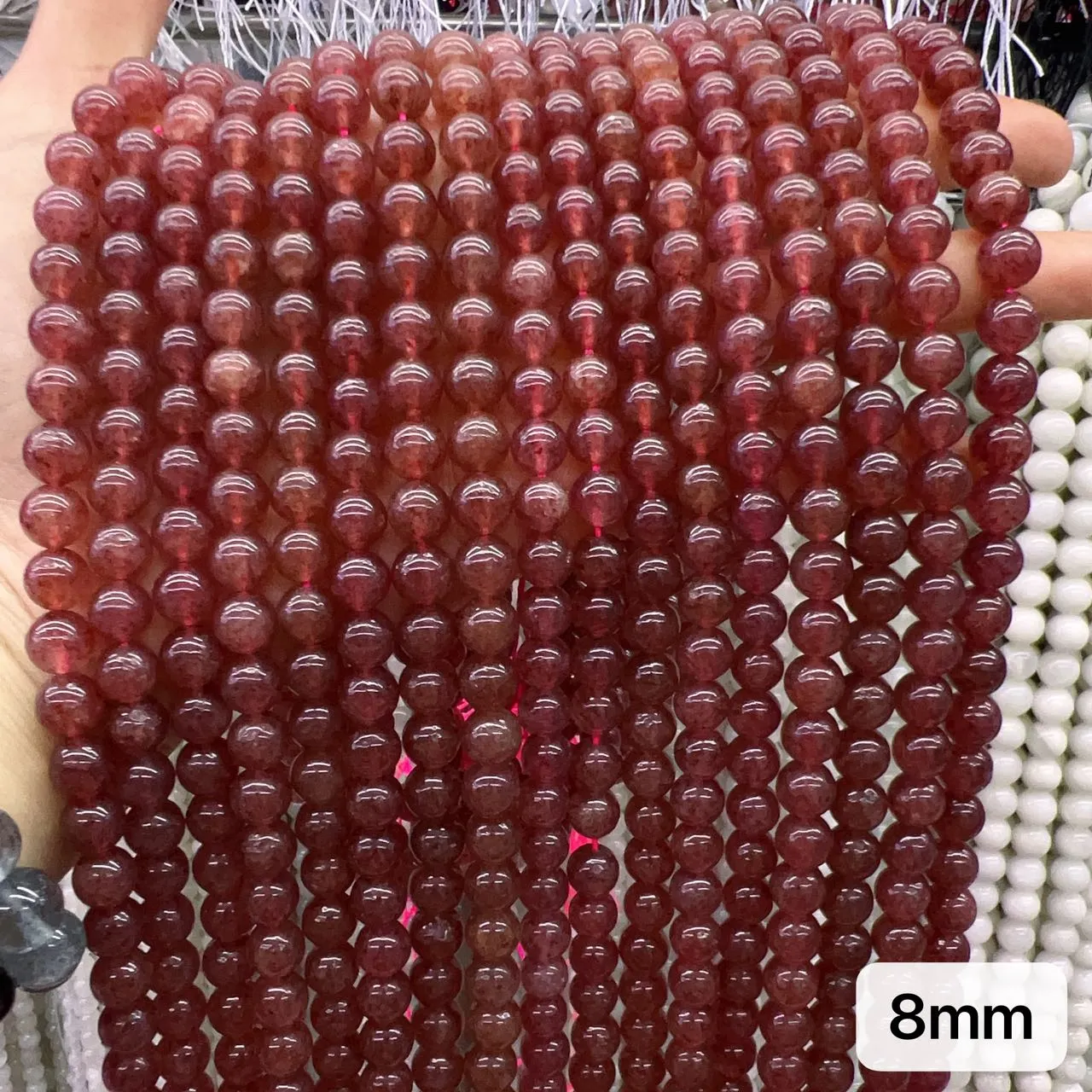 6mm 8mm 10mm Natural Strawberry Quartz Round Bead Strands for DIY Jewelry Project