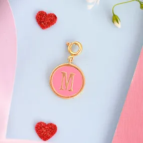 Alphabet M Pink Enamel Charm - Voylla