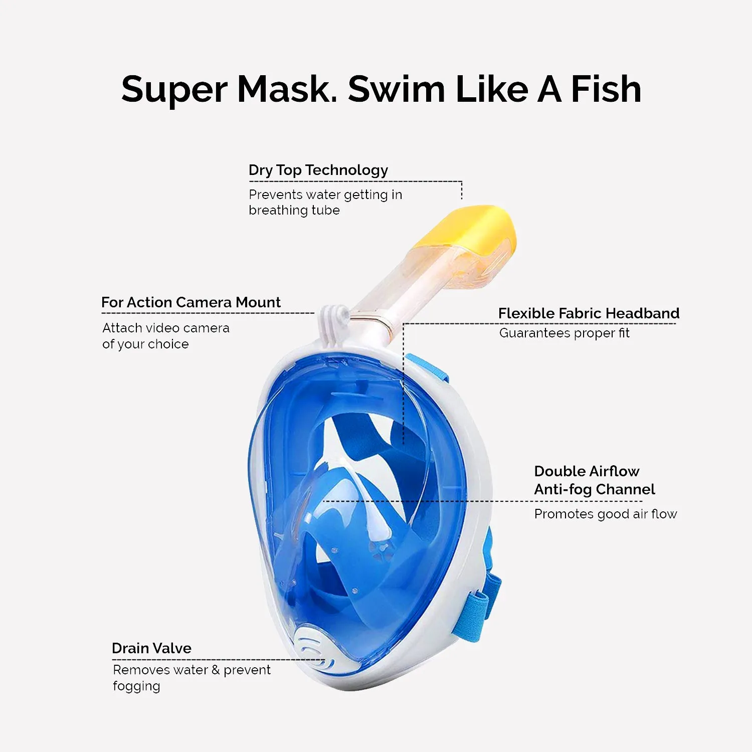 Amazing No Fog Dive & Snorkel Mask