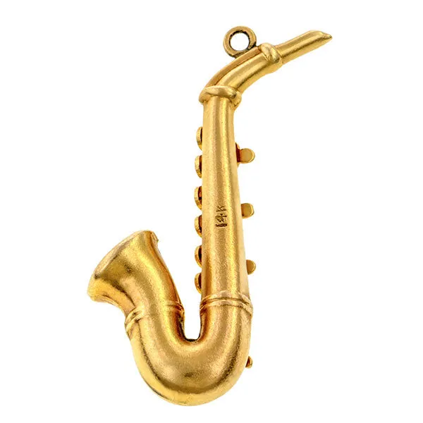 Antique Mechanical Saxophone Charm Pendant