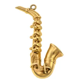 Antique Mechanical Saxophone Charm Pendant