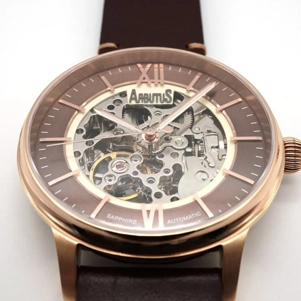 ARBUTUS AR1808RFF Mens Brown Leather Watch - Classic and Stylish Timepiece