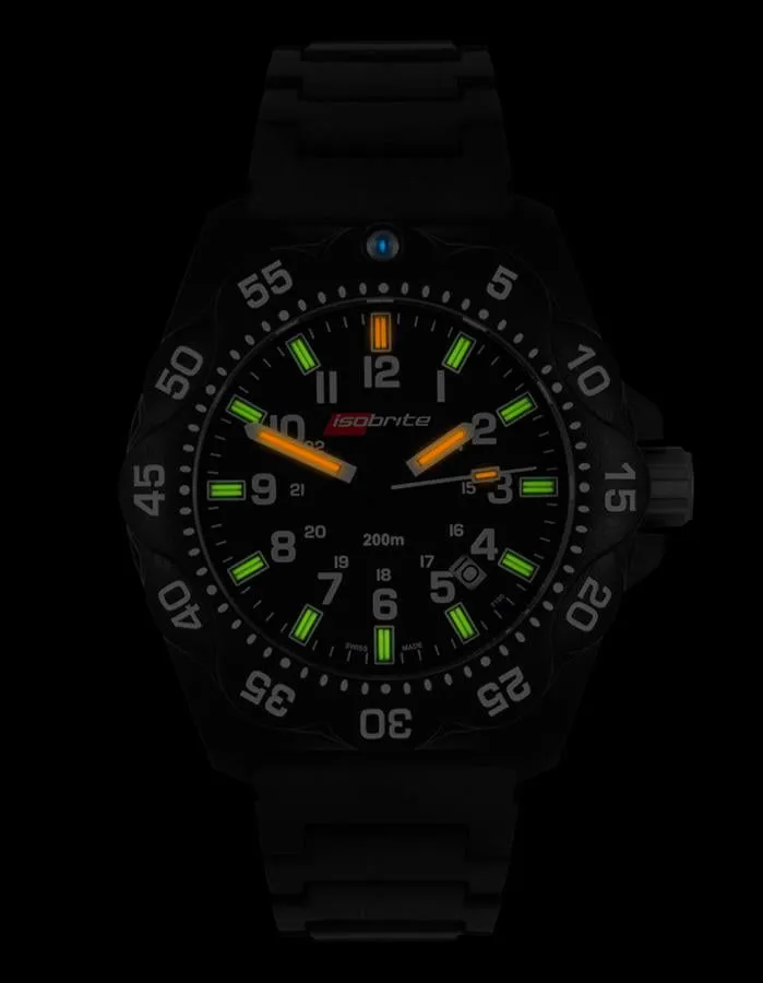 ArmourLite Isobrite Valor Series - Black Dial & T100 Tritium - PU Bracelet -200m