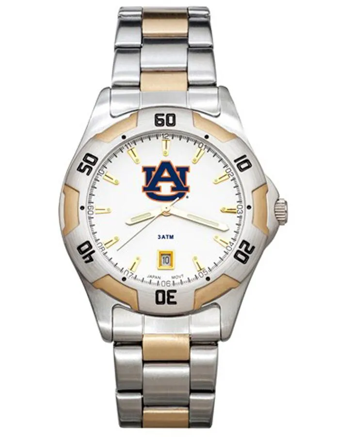 Auburn University All-Pro Mens Watch - Gold and Silver Tone - Bracelet