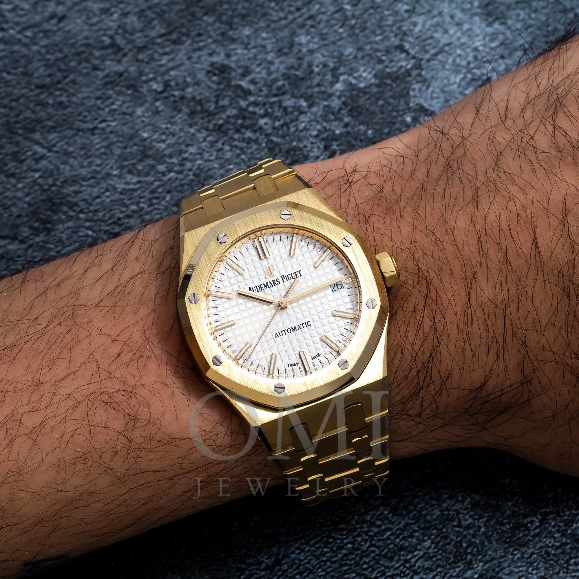 Audemars Piguet Royal Oak 15450BA 37MM Silver Dial With Yellow Gold Bracelet