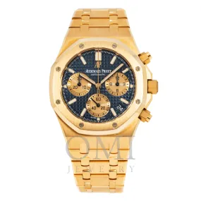 AUDEMARS PIGUET ROYAL OAK CHRONOGRAPH 26331OR 41MM BLACK DIAL WITH ROSE GOLD BRACELET.