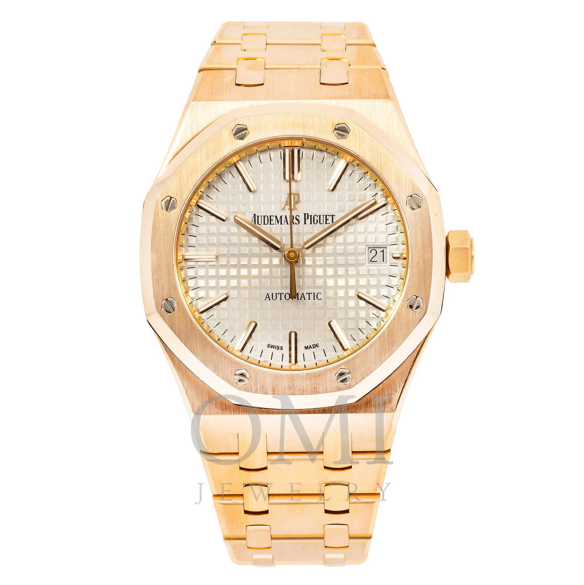 AUDEMARS PIGUET ROYAL OAK SELFWINDING 15400OR SILVER DIAL 41MM WITH ROSE GOLD BRACELET