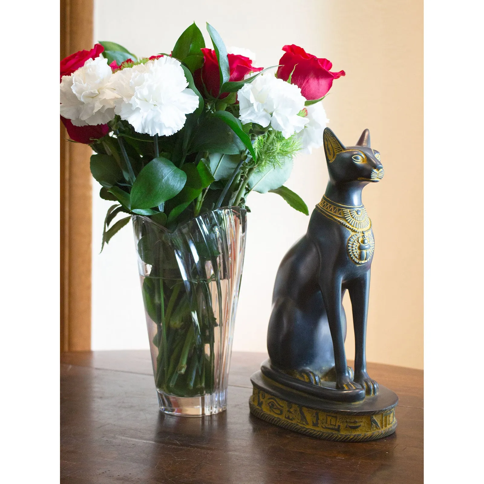 Bastet Antiqued Statuette - Gold Black