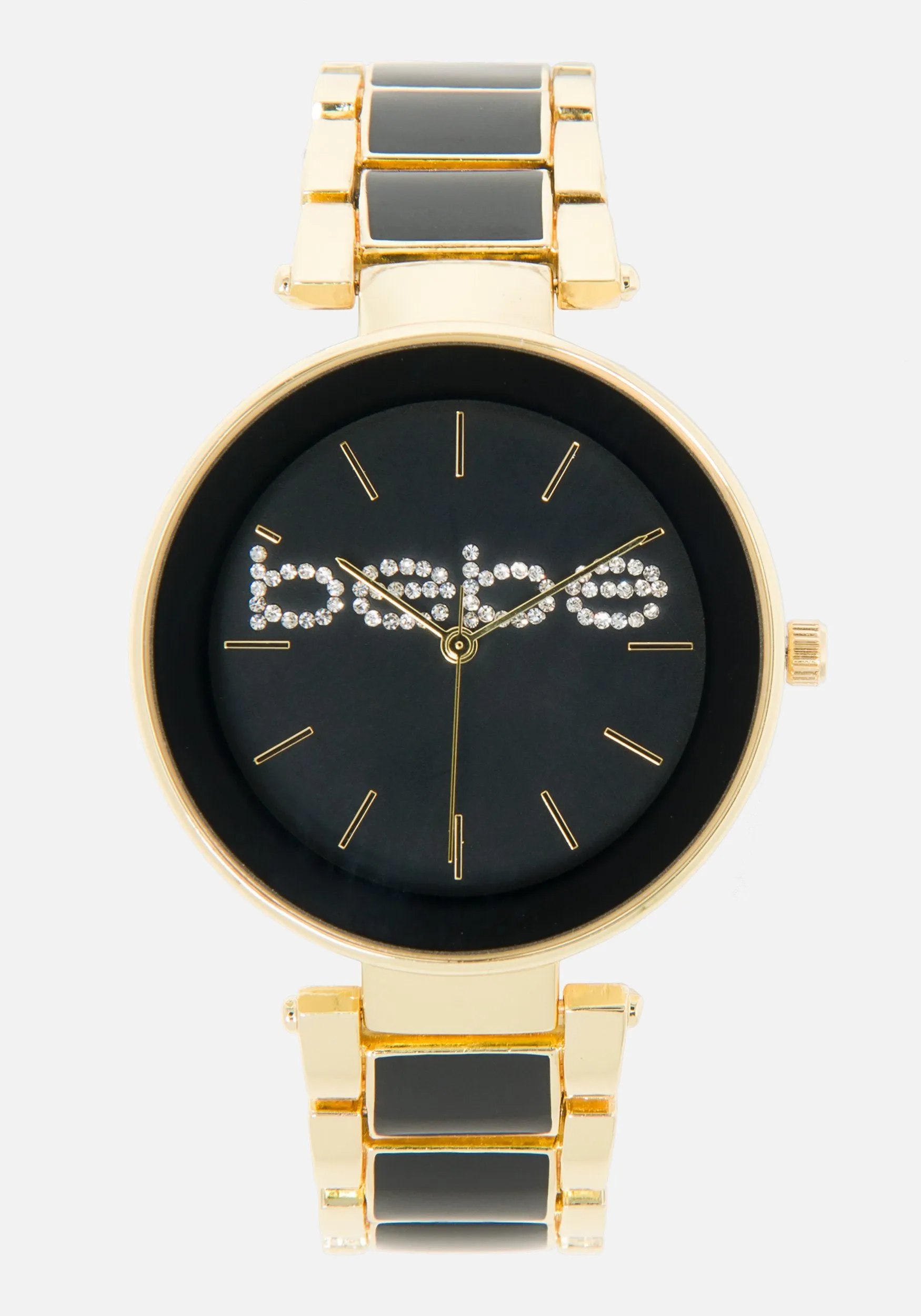 Bebe Embossed Enamel Link Watch