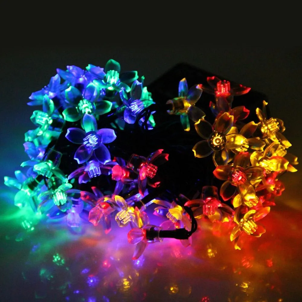 Blossom Shaped LED Solar String Ornament