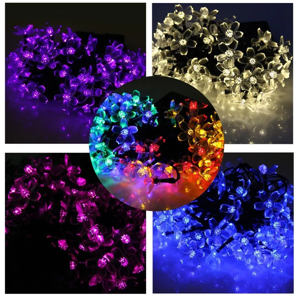 Blossom Shaped LED Solar String Ornament