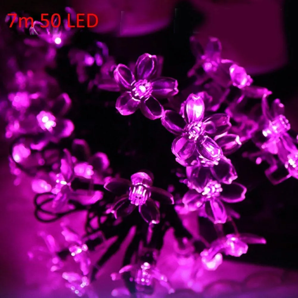 Blossom Shaped LED Solar String Ornament