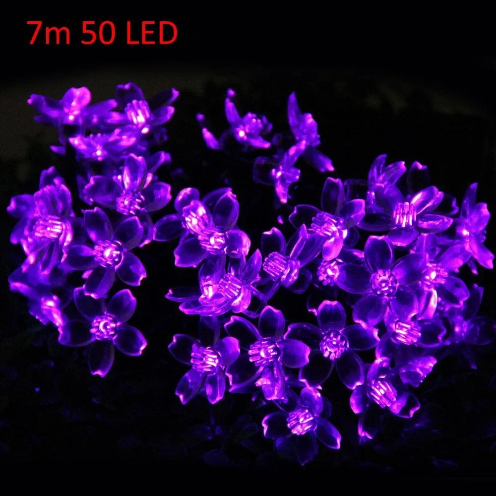 Blossom Shaped LED Solar String Ornament