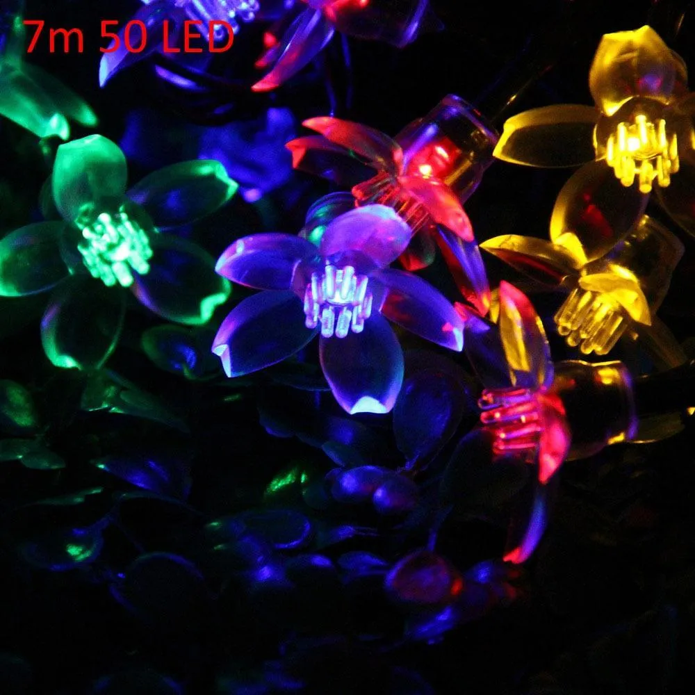 Blossom Shaped LED Solar String Ornament