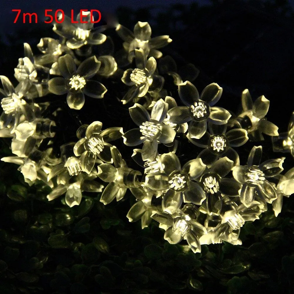 Blossom Shaped LED Solar String Ornament