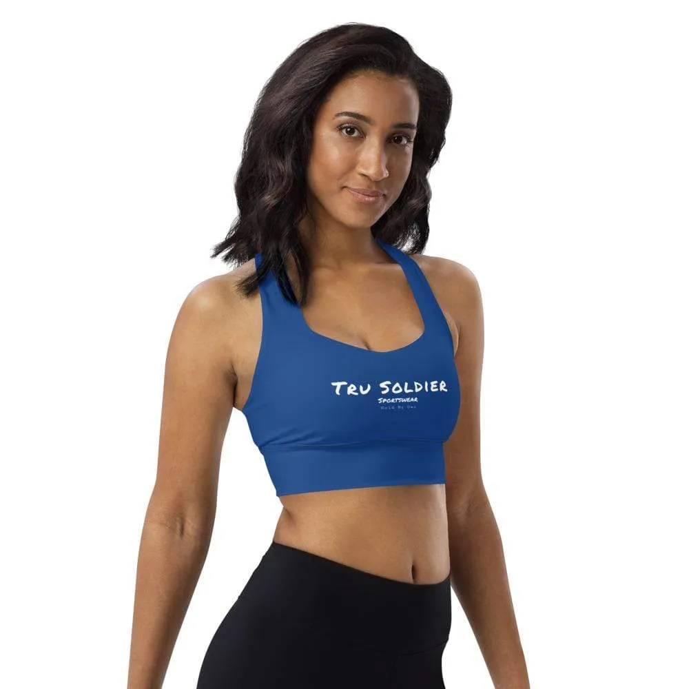 Blue Longline sports bra