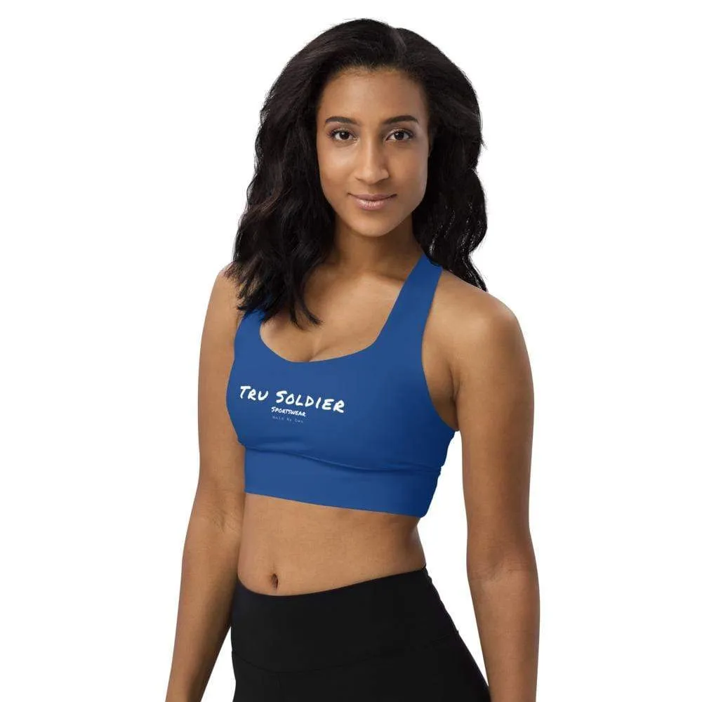 Blue Longline sports bra