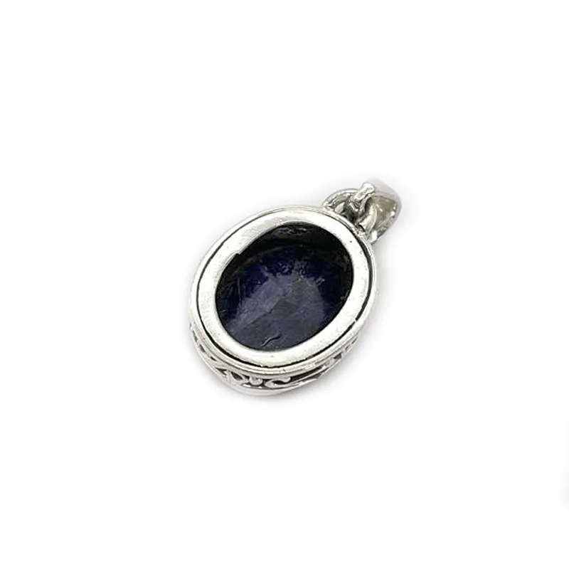 Boho Sapphire Quartz Oval Pendant