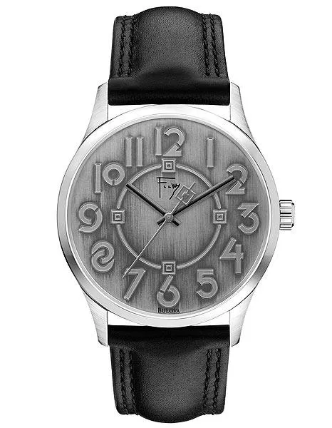 Bulova Frank Lloyd Wright Exhibition Watch - Silver/Grey Dial - Leather Strap