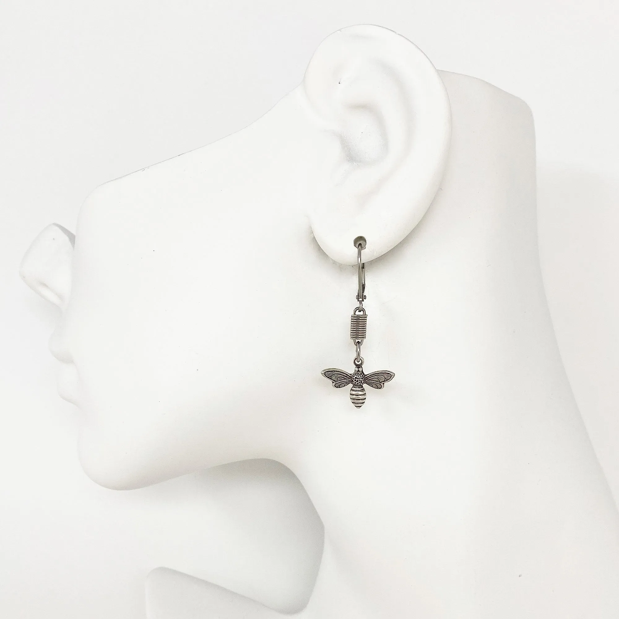 CALLAN silver bee earrings