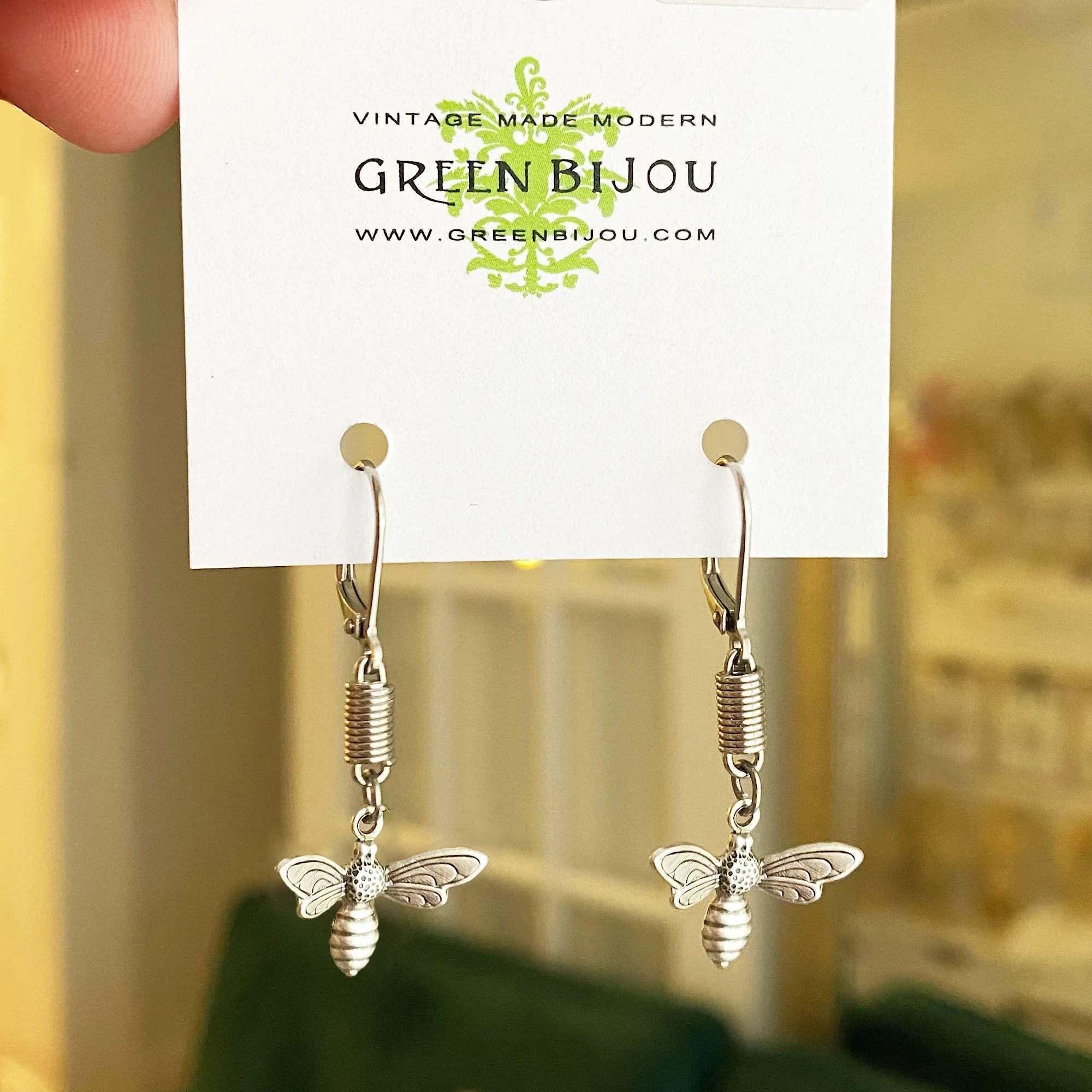 CALLAN silver bee earrings