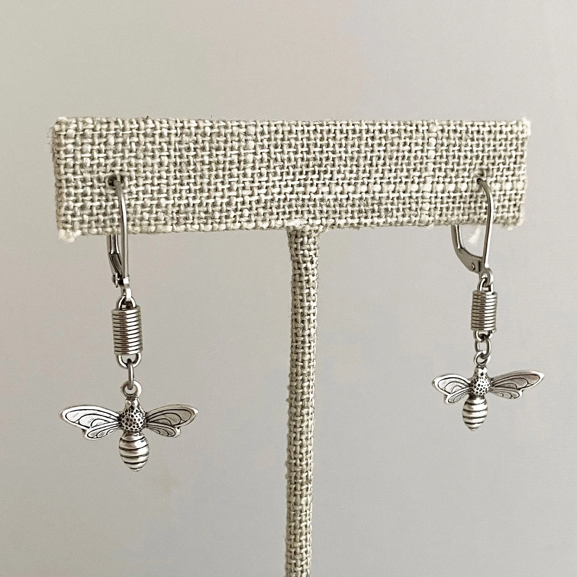 CALLAN silver bee earrings