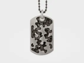 Camouflage Dog Tag Necklace in Sterling Silver