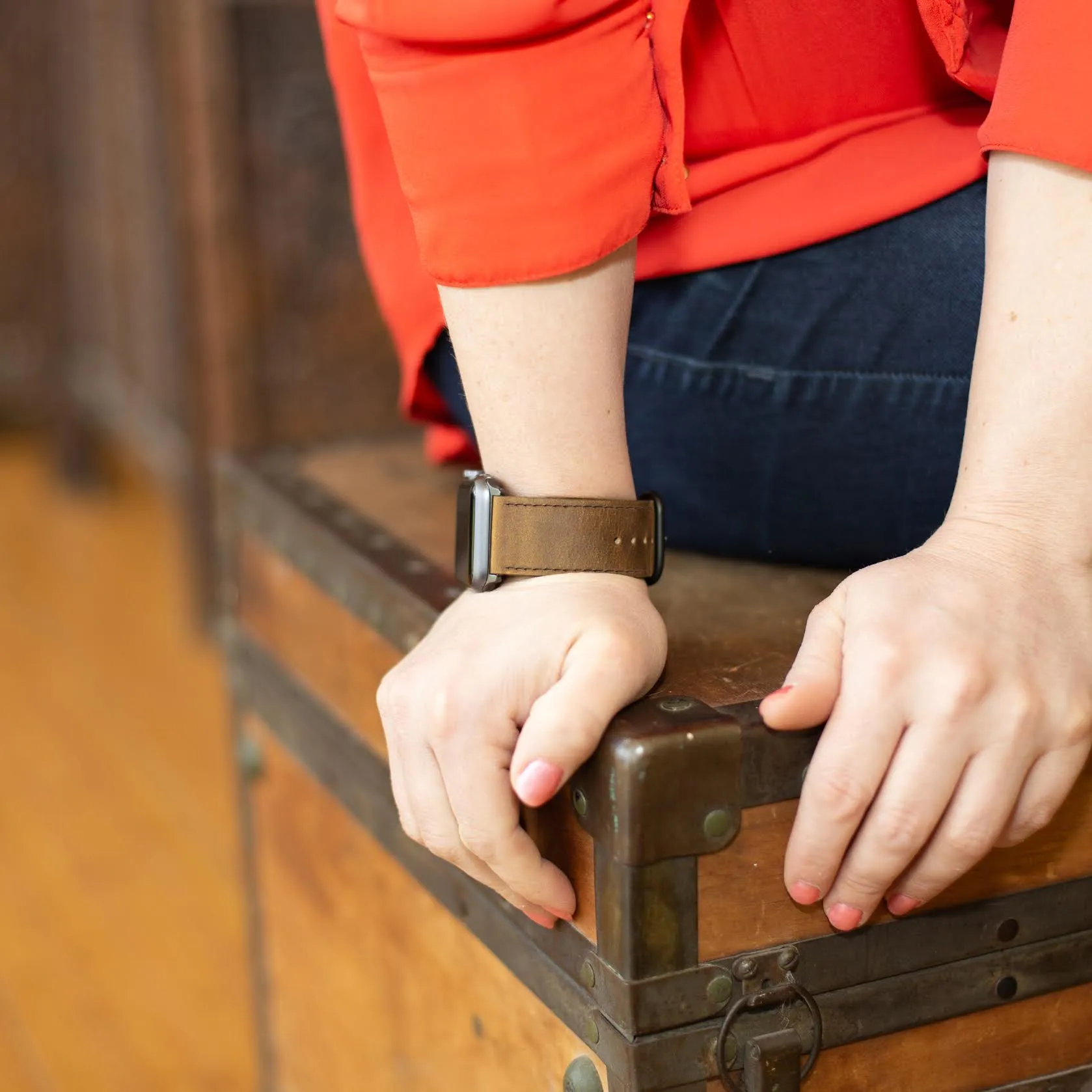 Carterjett Leather Apple Watch Band in Vintage Brown