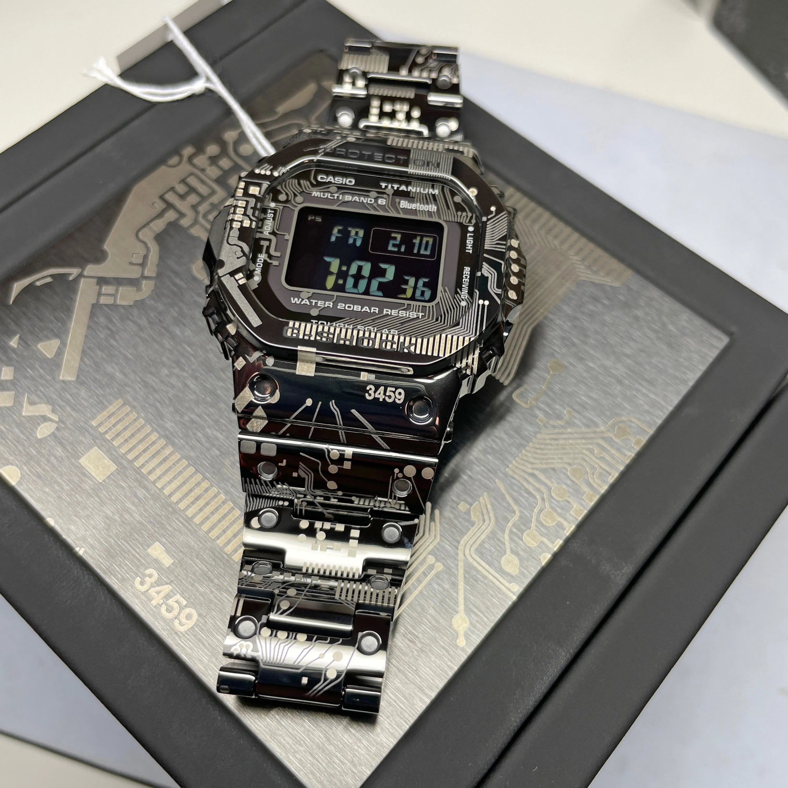 Casio G-SHOCK Circuit Camouflage TranTixxii Titanium Digital Camo Watch GMWB5000TCC-1 Limited