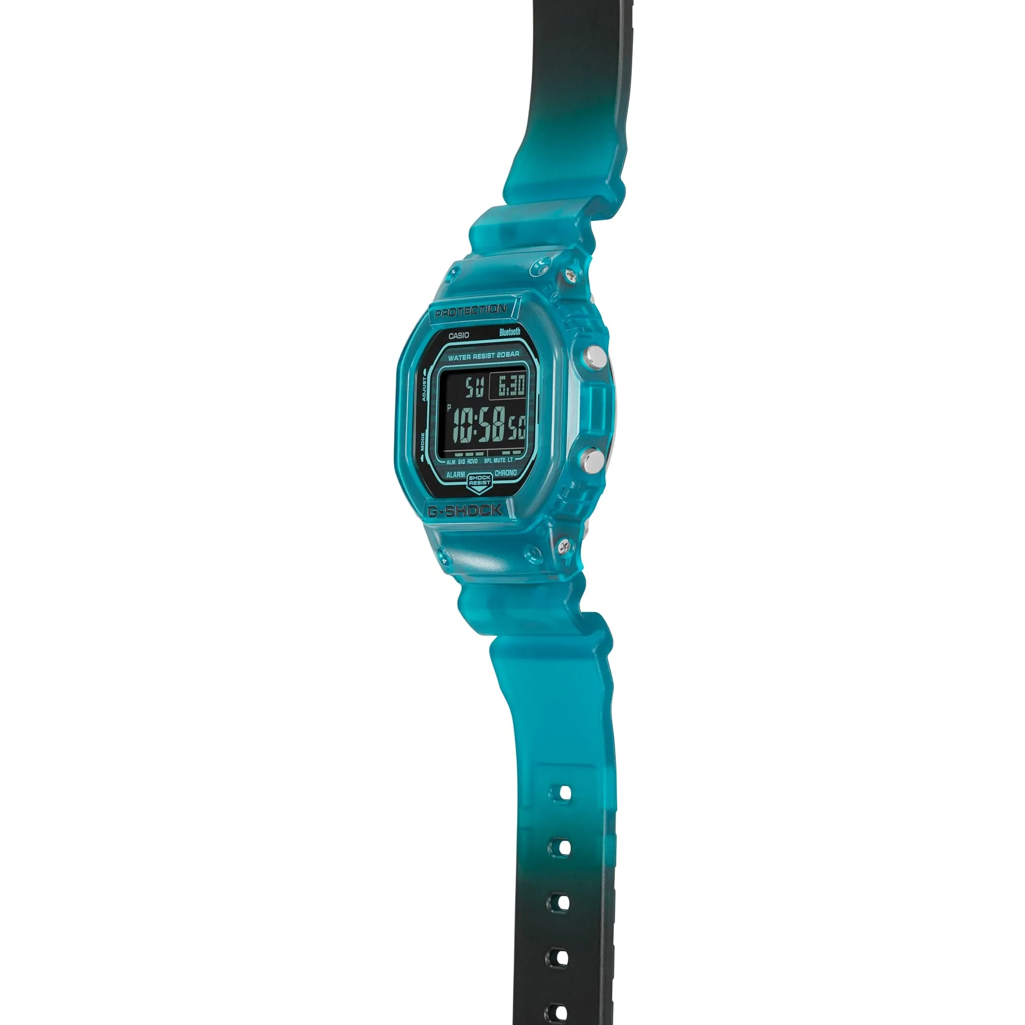 CASIO G-SHOCK DWB5600G-2 Bluetooth Clear Jelly Aqua Blue Digital Watch