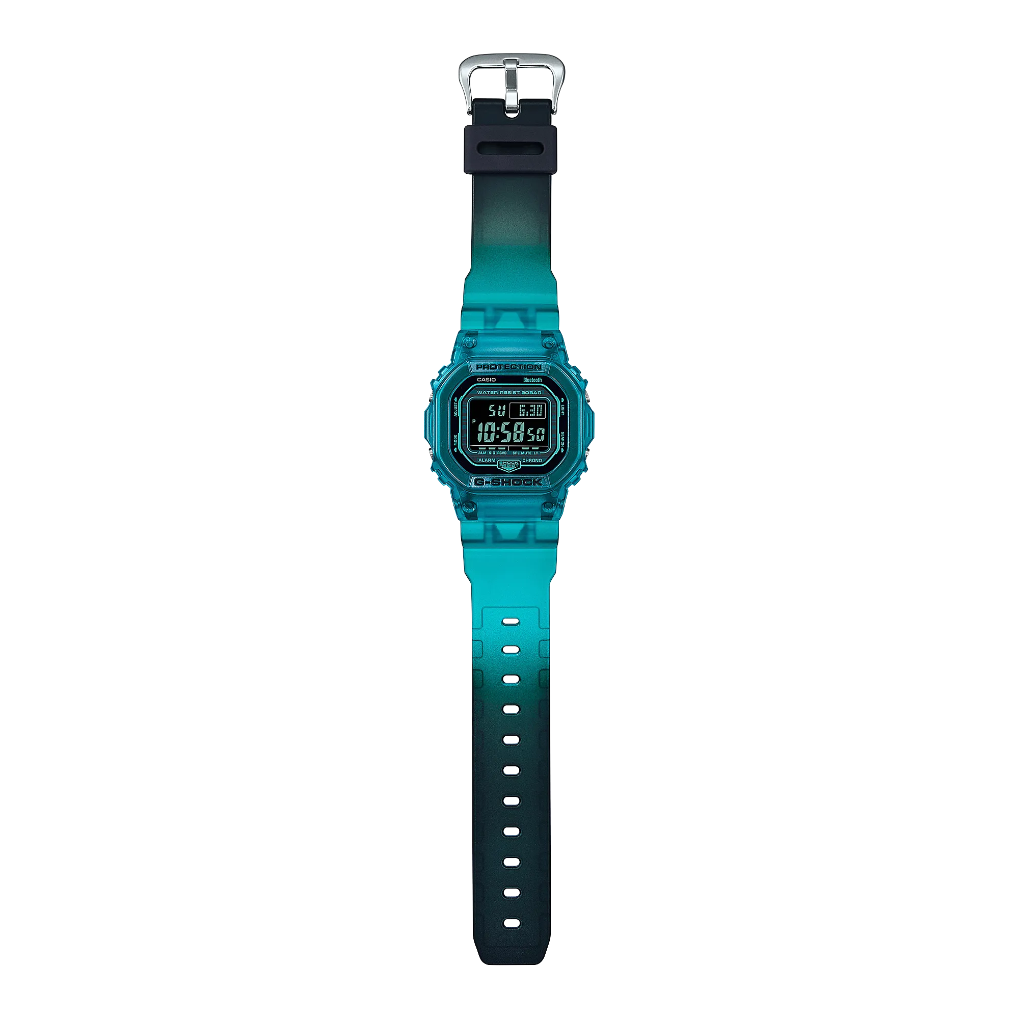 CASIO G-SHOCK DWB5600G-2 Bluetooth Clear Jelly Aqua Blue Digital Watch