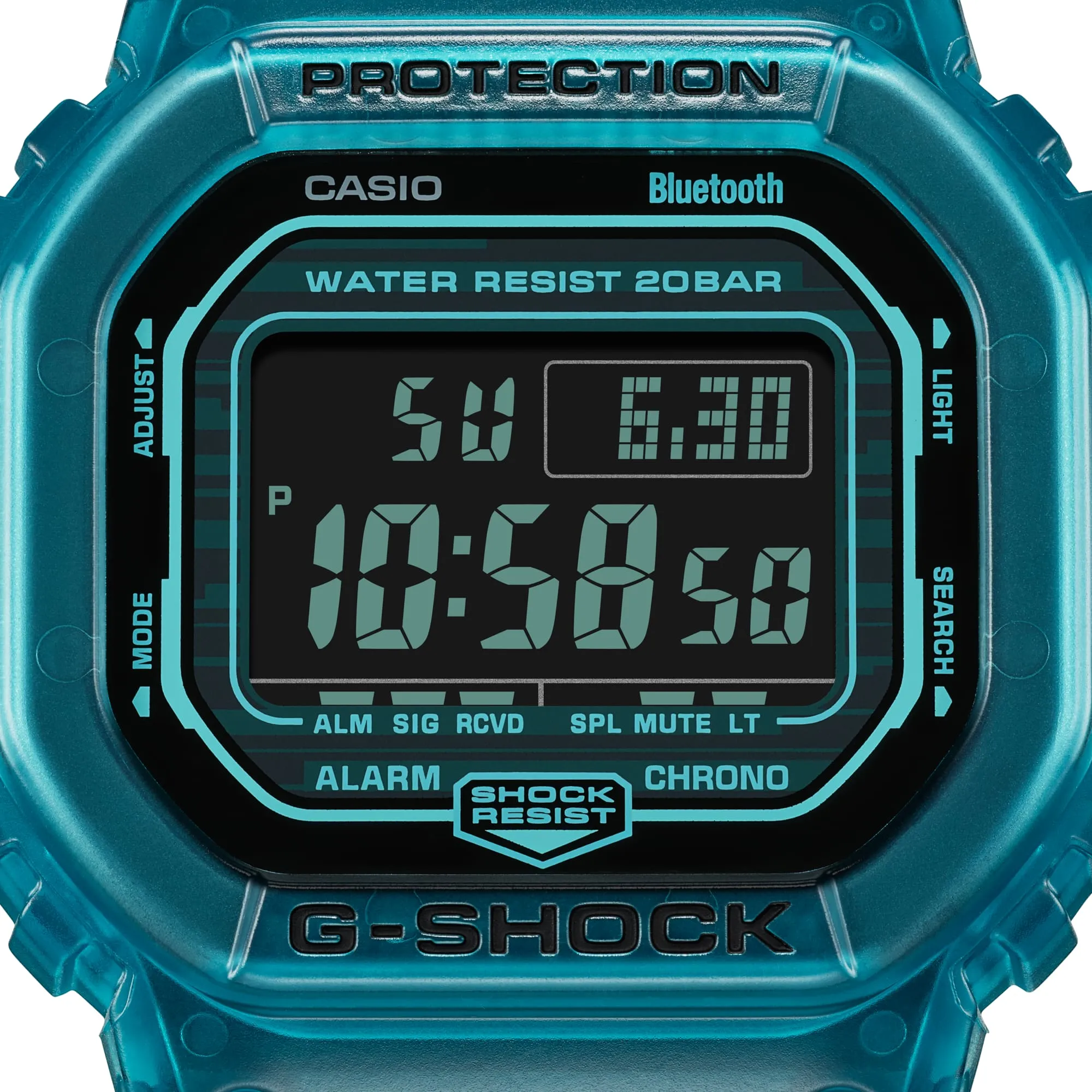 CASIO G-SHOCK DWB5600G-2 Bluetooth Clear Jelly Aqua Blue Digital Watch