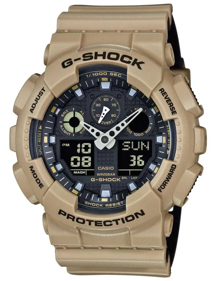 Casio Mens G-Shock Layered Band Series - Khaki & Black - Antimagnetic