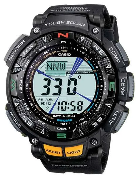 Casio Solar Triple Sensor Pathfinder - Black Resin - World Time - Compass