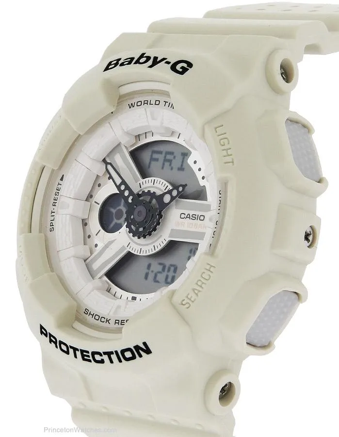 Casio Womens Baby-G Perforated Band - White Case & Strap - World Time - 100m