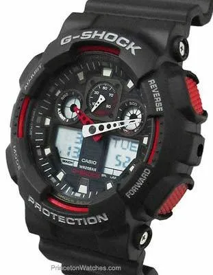 Casio XL G-Shock - Black and Red - Magnetic Resistant - World Time - 200m