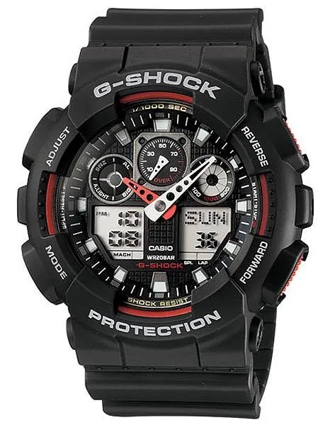 Casio XL G-Shock - Black and Red - Magnetic Resistant - World Time - 200m