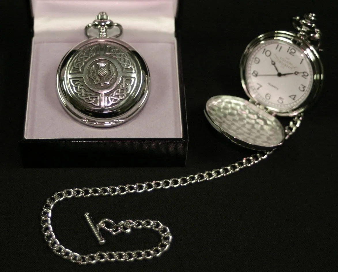 Celtic Thistle Quartz Pocket Watch - PW103Q