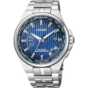 CITIZEN COLLECTION ECO-DRIVE RADIO CONTROLLED DIRECT FLIGHT BLUE MEN WATCH CB0161-82L