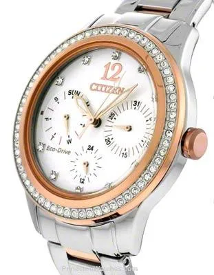 Citizen Eco-Drive Ladies Silhouette Crystal - Stainless & Pink Gold-Tone