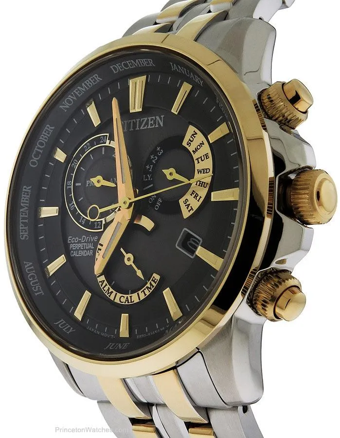 Citizen Eco Drive Mens Calibre 8700 Perpetual Calendar - Two-Tone - Bracelet